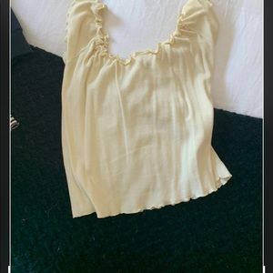 Brandy Melville yellow off the shoulder top